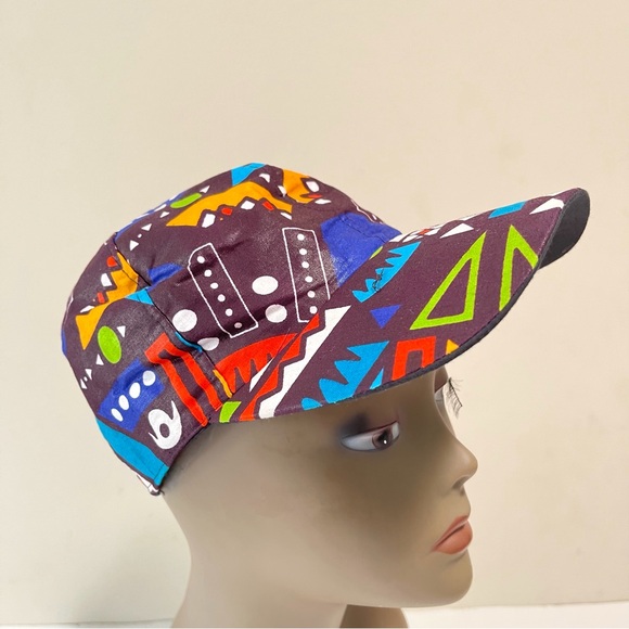 African Print Ankara Multicolor Colorful Handmade Baseball Cap - Picture 6 of 9
